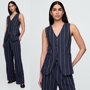 Gap Linen Blend Longline Vest